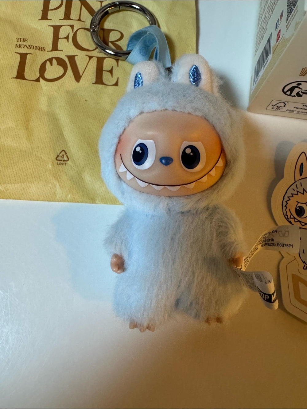 Pin for Love Authentic Popmart Labubu- “D” Light blue